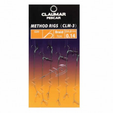 Carlige Legate Feeder Cu Spin Claumar Method Rigs Carlig Clm-3 Nr 12 7cm Fir Textil 0.14mm 6 Buc/plic